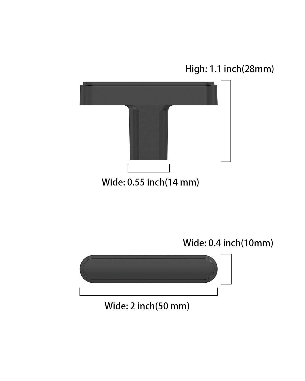 DESIGN2244 Modern Organic Inset Oval T-Bar Cabinet Knobs
