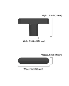 DESIGN2244 Modern Organic Inset Oval T-Bar Cabinet Knobs