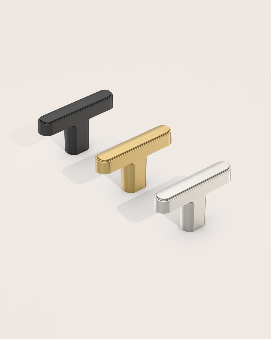 DESIGN2244 Modern Organic Inset Oval T-Bar Cabinet Knobs