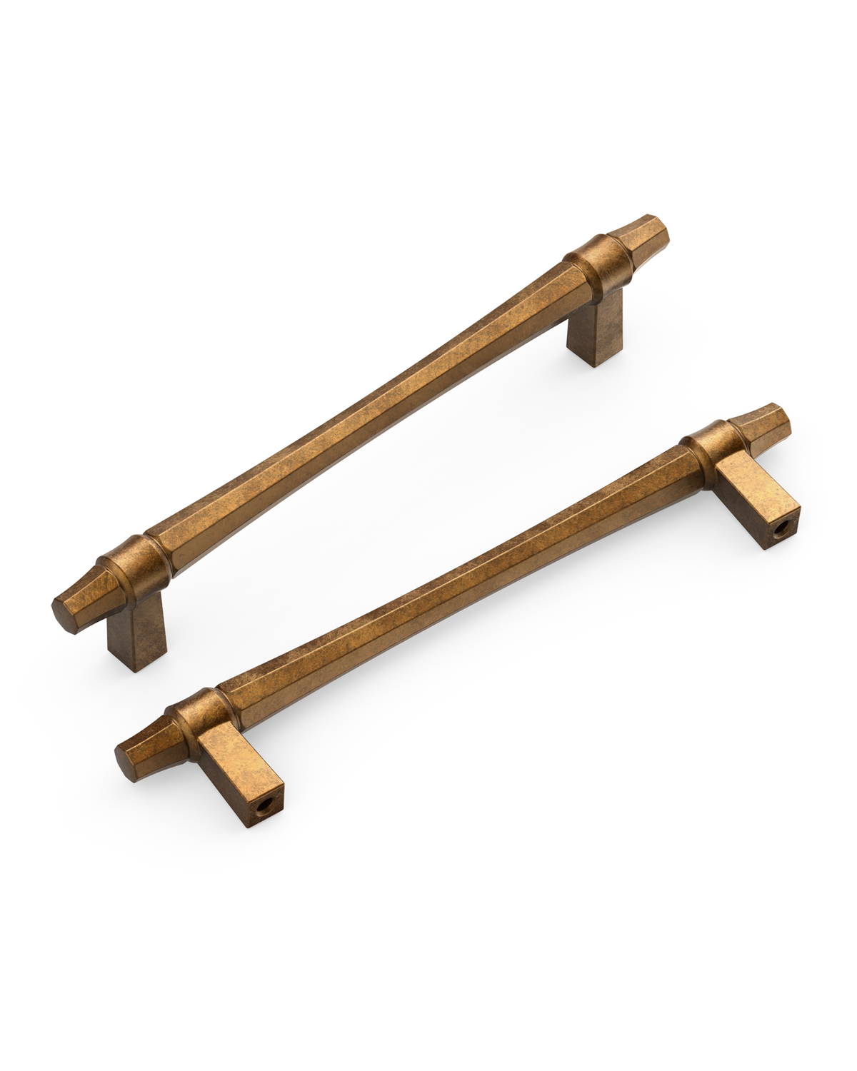 DESIGN2247 Champagne Bronze Collared Cabinet Handles - Heavy-Duty Geometric Drawer Hardware | 5"