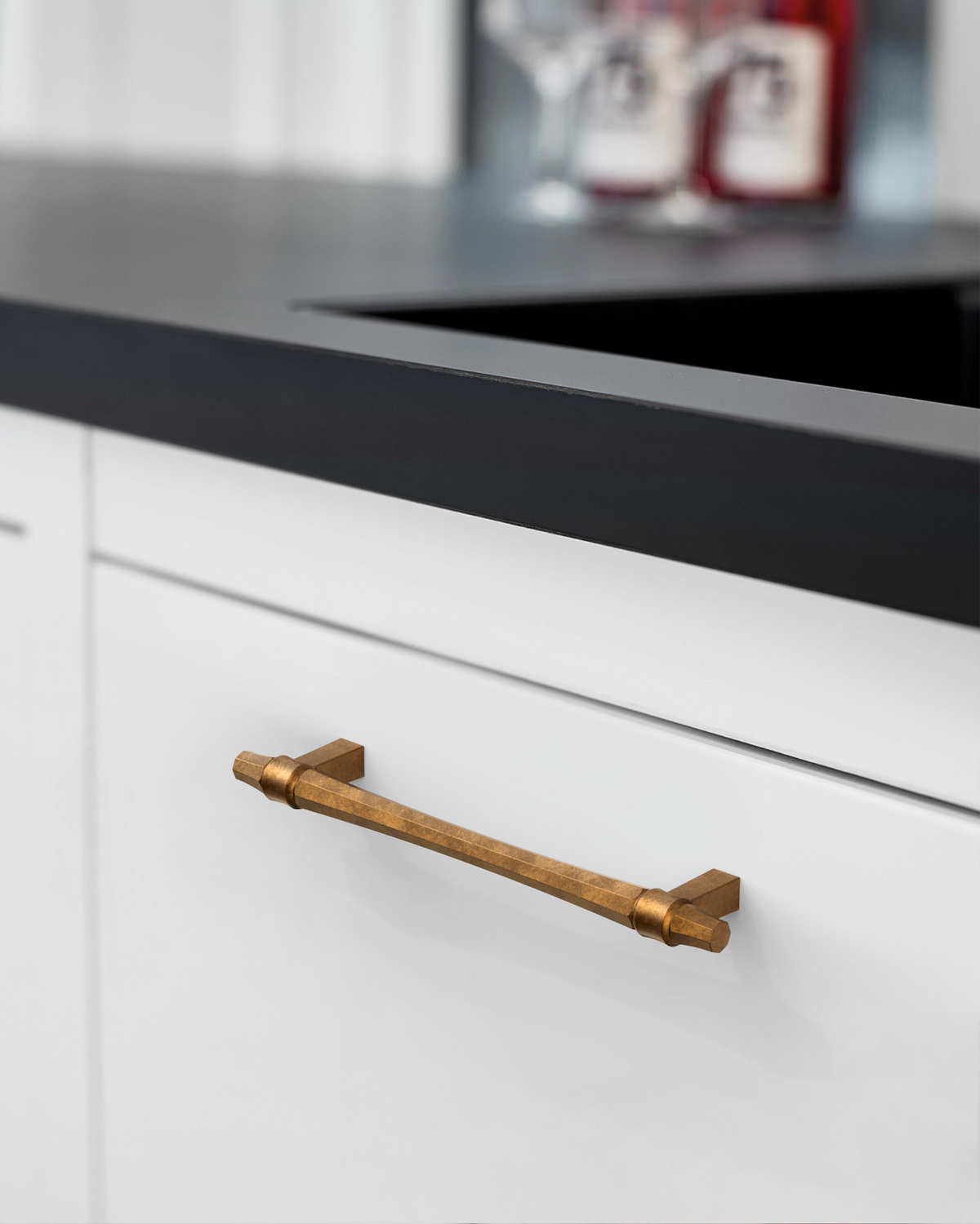 DESIGN2247 Champagne Bronze Collared Cabinet Handles - Heavy-Duty Geometric Drawer Hardware | 5"