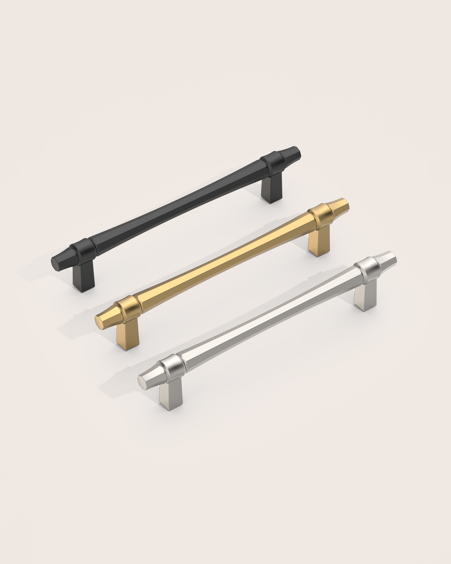 DESIGN2247 Champagne Bronze Collared Cabinet Handles - Heavy-Duty Geometric Drawer Hardware | 5"