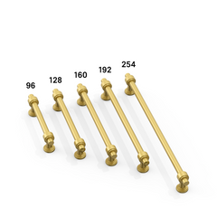 DESIGN2249 Brushed Gold Cabinet Pulls – Modern Heritage Stepped Base Handles for Kitchen Cabinets