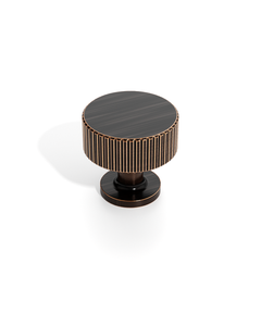 DESIGN2250 Oil Rubbed Bronze Knurled Cylinder Knobs - Heavy-Duty Antique Dresser Hardware | 1" Wide