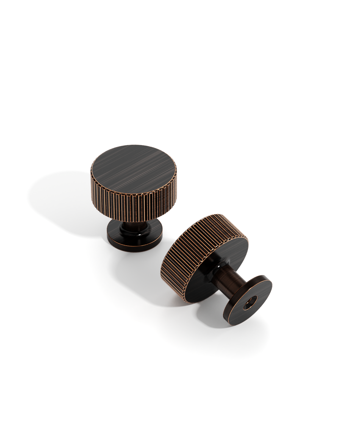 DESIGN2250 Oil Rubbed Bronze Knurled Cylinder Knobs - Heavy-Duty Antique Dresser Hardware | 1" Wide
