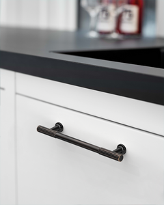 DESIGN2250 Oil Rubbed Bronze Knurled Pulls for Vintage Kitchens | 6-1/4" / 160mm Hole Center