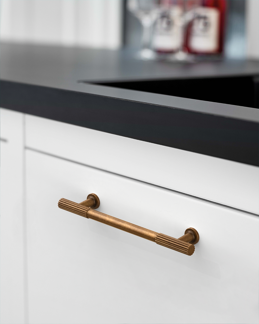 DESIGN2250 Oil Rubbed Bronze Knurled Pulls for Vintage Kitchens | 6-1/4" / 160mm Hole Center