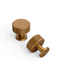 DESIGN2250 Oil Rubbed Bronze Knurled Cylinder Knobs - Heavy-Duty Antique Dresser Hardware | 1" Wide