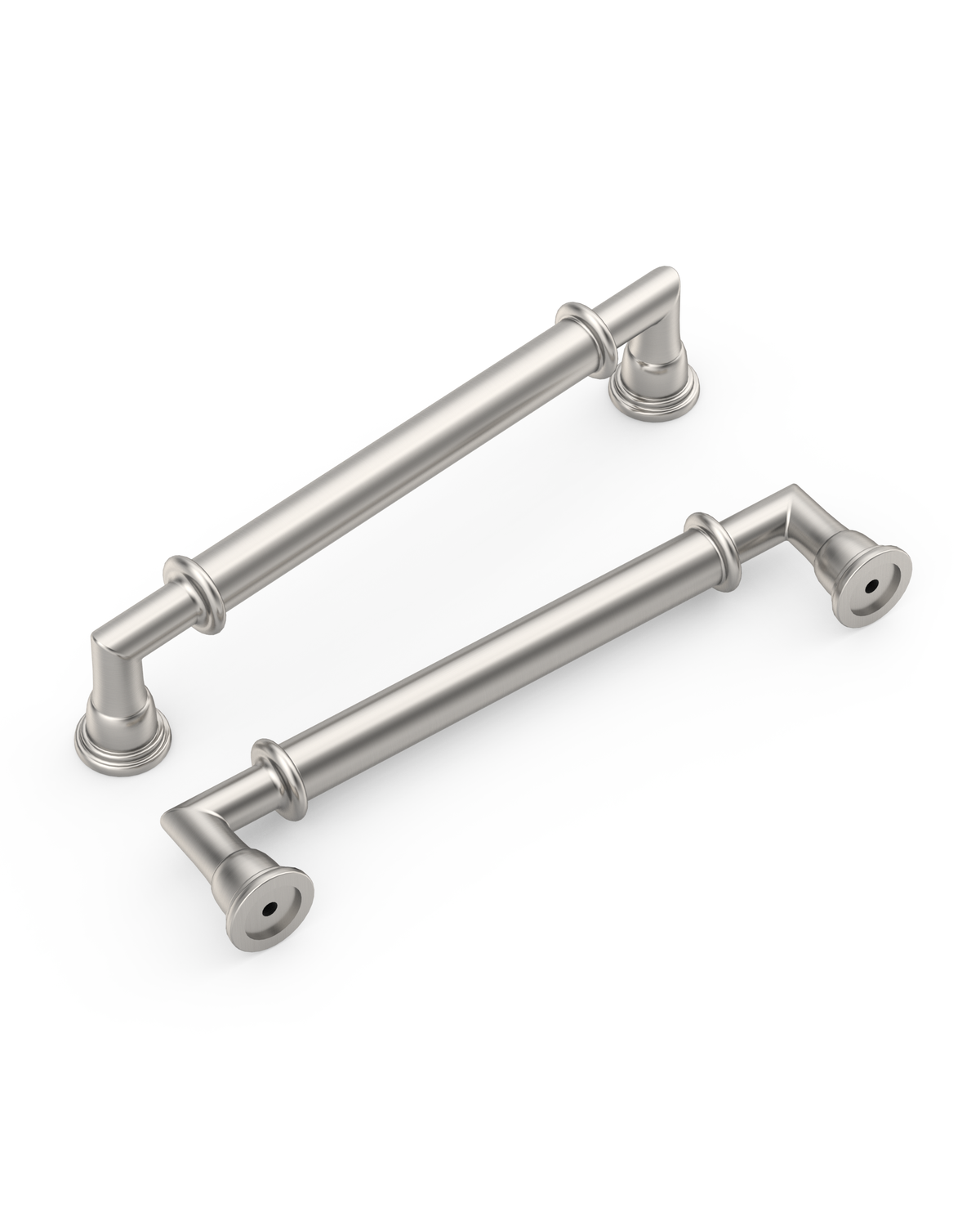 DESIGN2281 Brushed Satin Nickel Ridged Bar Pull for Industrial Kitchens | 5" Heavy-Duty Cabinet Handles