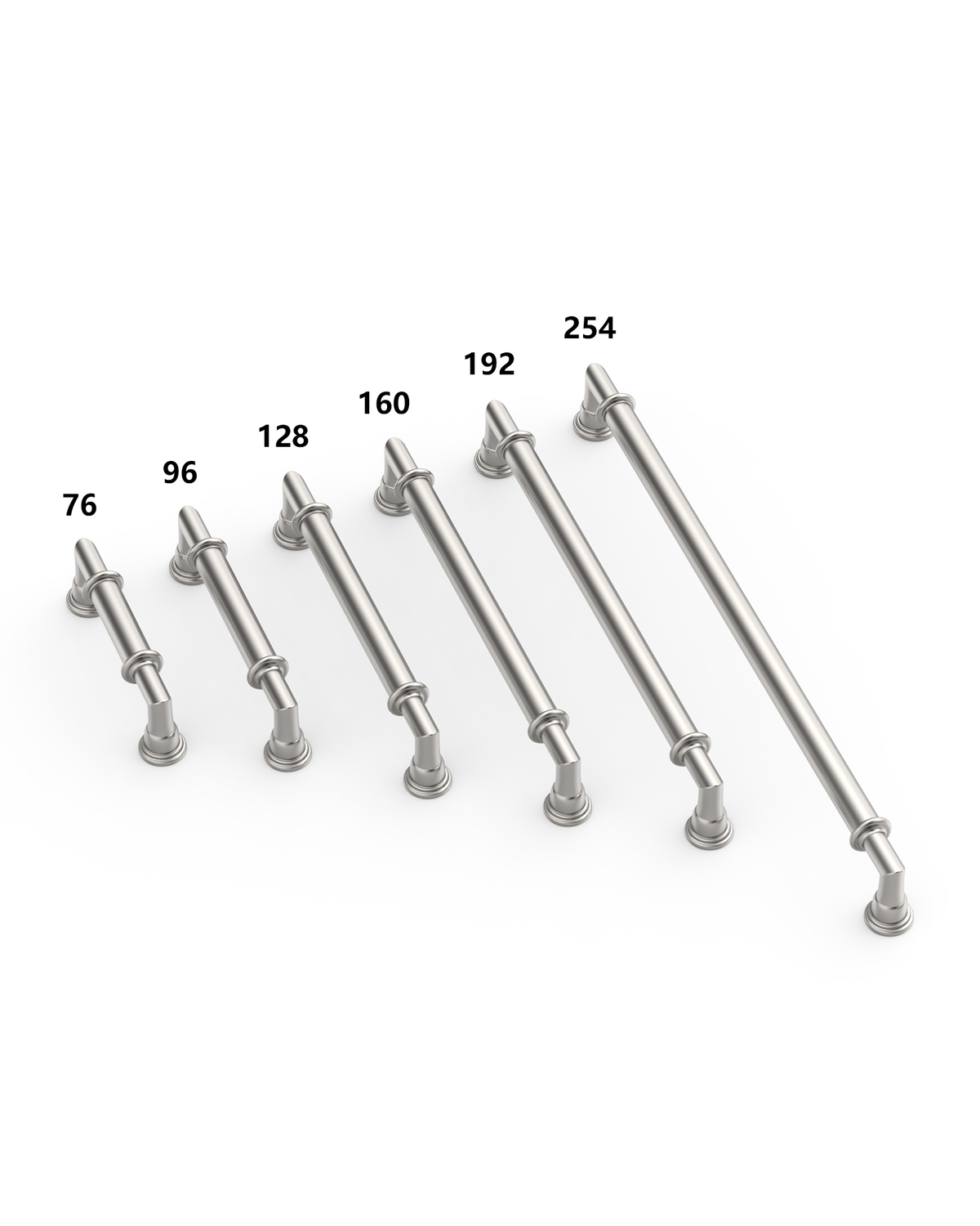 DESIGN2281 Brushed Satin Nickel Ridged Bar Pull for Industrial Kitchens | 5" Heavy-Duty Cabinet Handles