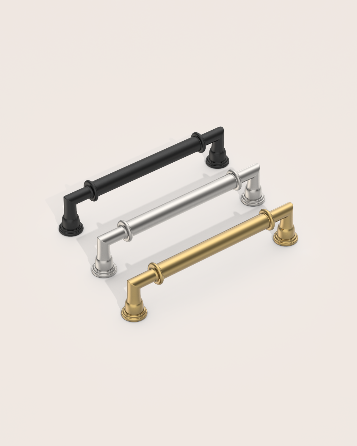 DESIGN2281 Brushed Satin Nickel Ridged Bar Pull for Industrial Kitchens | 5" Heavy-Duty Cabinet Handles