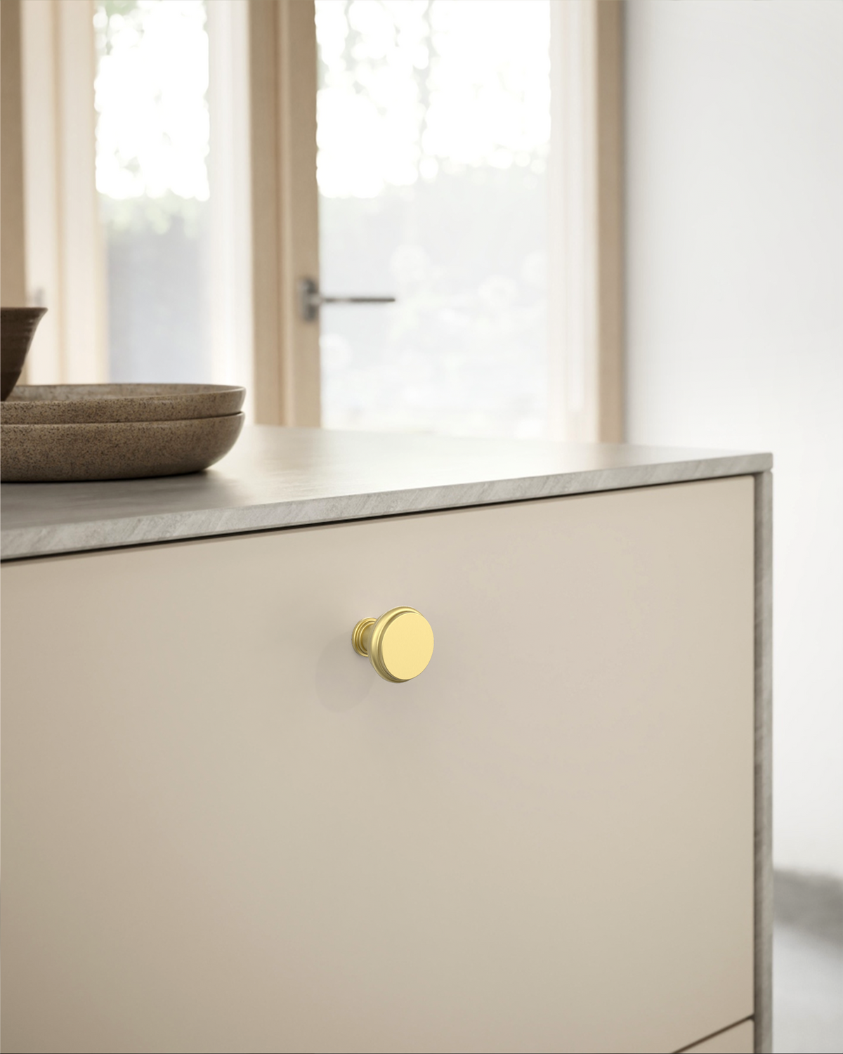 DESIGN2281 Champagne Bronze Cabinet Knobs | 1.3" Round Zinc Drawer & Kitchen Handles