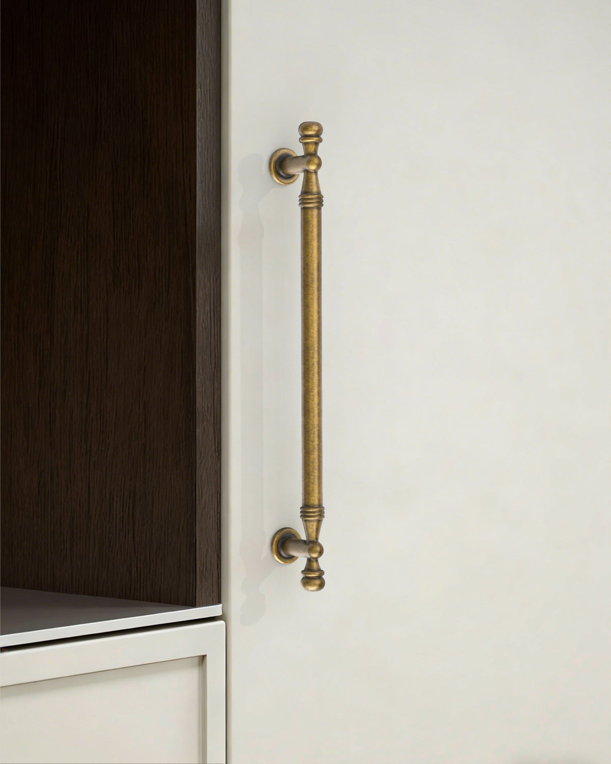 DESIGN2288 Antique Brass Cabinet Pulls | Modern Retro Ball-Top Handles for Kitchen Cabinets, 7.5"