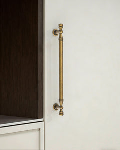 DESIGN2288 Antique Brass Cabinet Pulls | Modern Retro Ball-Top Handles for Kitchen Cabinets, 7.5"