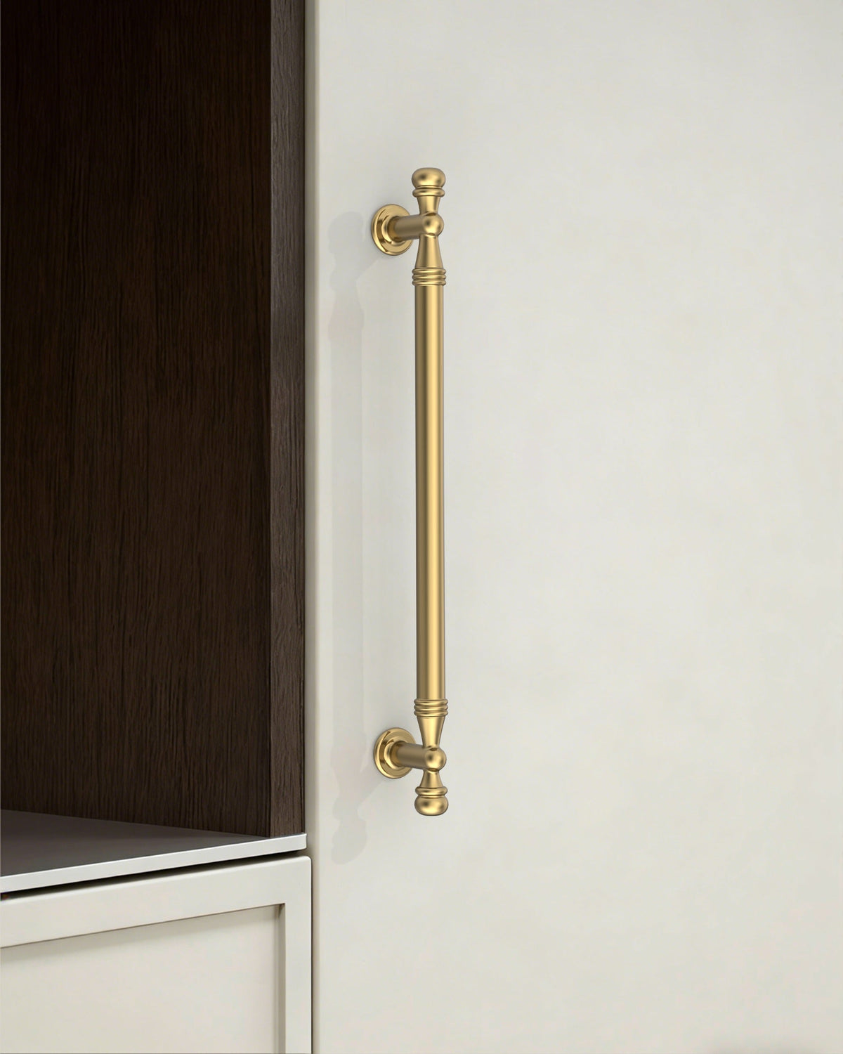 DESIGN2288 Antique Brass Cabinet Pulls | Modern Retro Ball-Top Handles for Kitchen Cabinets, 7.5"