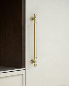 DESIGN2288 Antique Brass Cabinet Pulls | Modern Retro Ball-Top Handles for Kitchen Cabinets, 7.5"