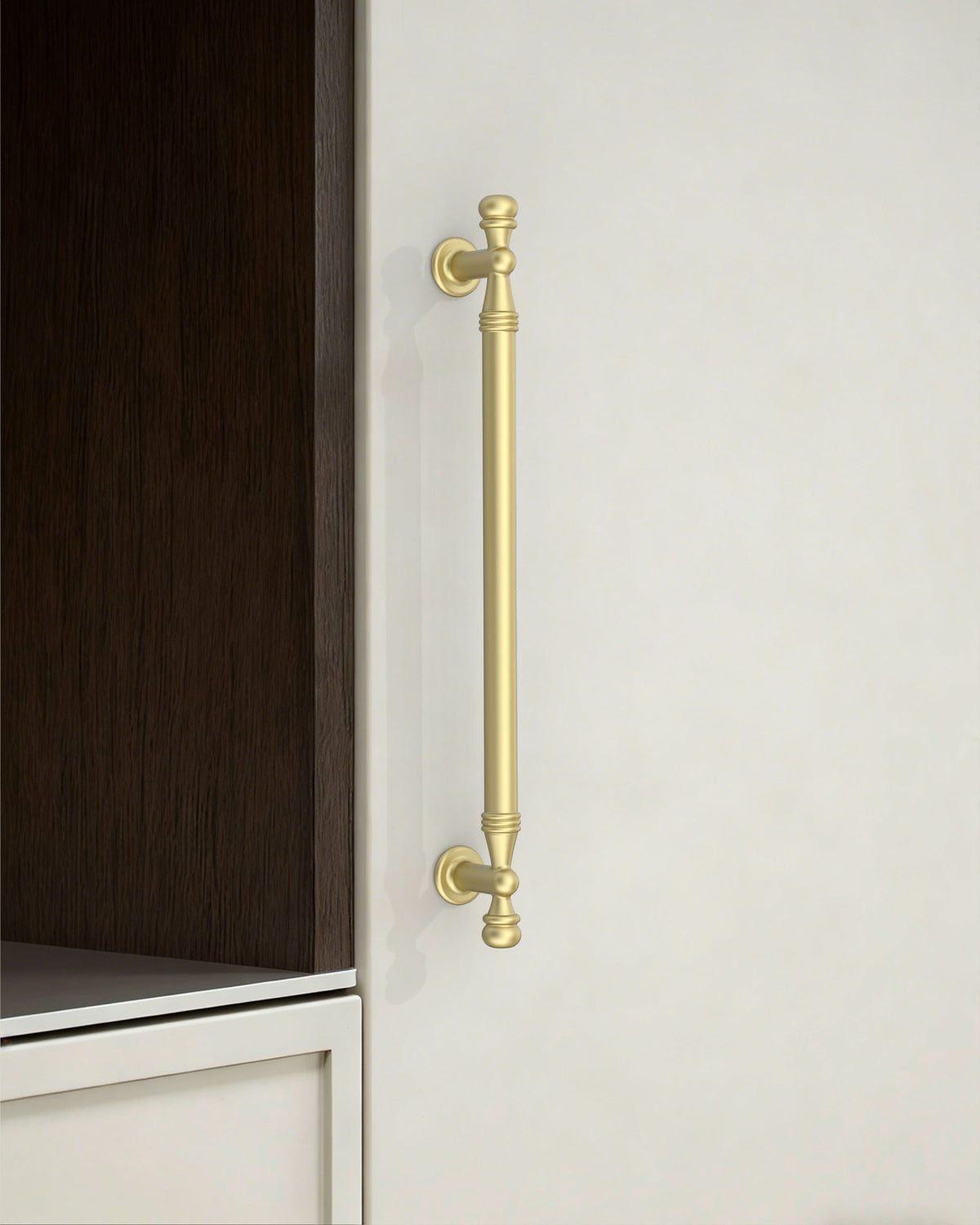 DESIGN2288 Antique Brass Cabinet Pulls | Modern Retro Ball-Top Handles for Kitchen Cabinets, 7.5"