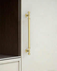 DESIGN2288 Antique Brass Cabinet Pulls | Modern Retro Ball-Top Handles for Kitchen Cabinets, 7.5"