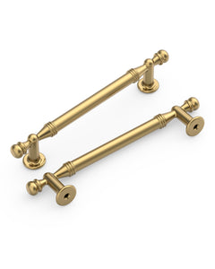 DESIGN2288 Antique Brass Cabinet Pulls | Modern Retro Ball-Top Handles for Kitchen Cabinets, 7.5"