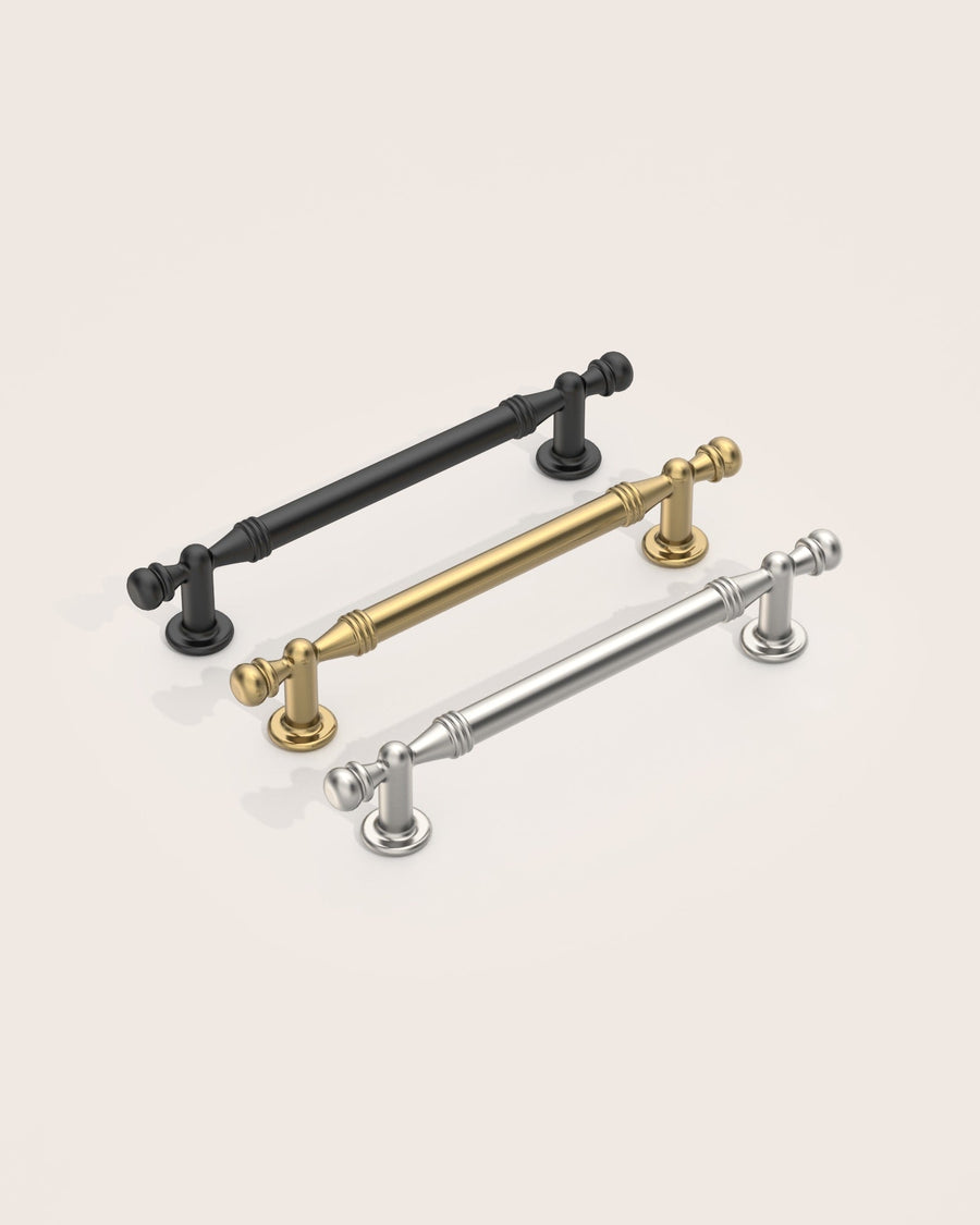 DESIGN2288 Antique Brass Cabinet Pulls | Modern Retro Ball-Top Handles for Kitchen Cabinets, 7.5"