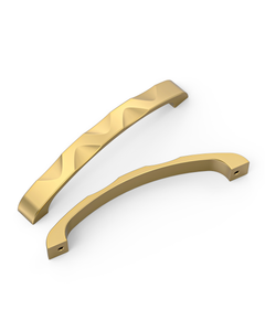 DESIGN2289 Matte Black Modern Wave Cabinet Handles - Heavy-Duty Sculptured Vanity Hardware (5" / 128mm)