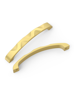 DESIGN2289 Matte Black Modern Wave Cabinet Handles - Heavy-Duty Sculptured Vanity Hardware (5" / 128mm)