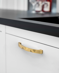 DESIGN2289 Matte Black Modern Wave Cabinet Handles - Heavy-Duty Sculptured Vanity Hardware (5" / 128mm)