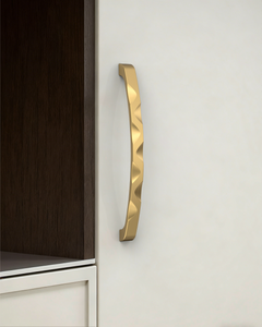 DESIGN2289 Matte Black Modern Wave Cabinet Handles - Heavy-Duty Sculptured Vanity Hardware (5" / 128mm)