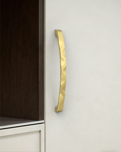 DESIGN2289 Matte Black Modern Wave Cabinet Handles - Heavy-Duty Sculptured Vanity Hardware (5" / 128mm)