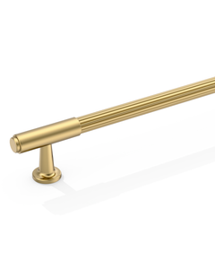DESIGN2304 Brushed Satin Nickel Cabinet Pulls | Modern Retro Reeded Bar Handles for Kitchen Drawers,  5"
