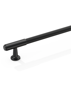 DESIGN2304 Brushed Satin Nickel Cabinet Pulls | Modern Retro Reeded Bar Handles for Kitchen Drawers,  5"