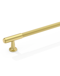 DESIGN2304 Brushed Satin Nickel Cabinet Pulls | Modern Retro Reeded Bar Handles for Kitchen Drawers,  5"