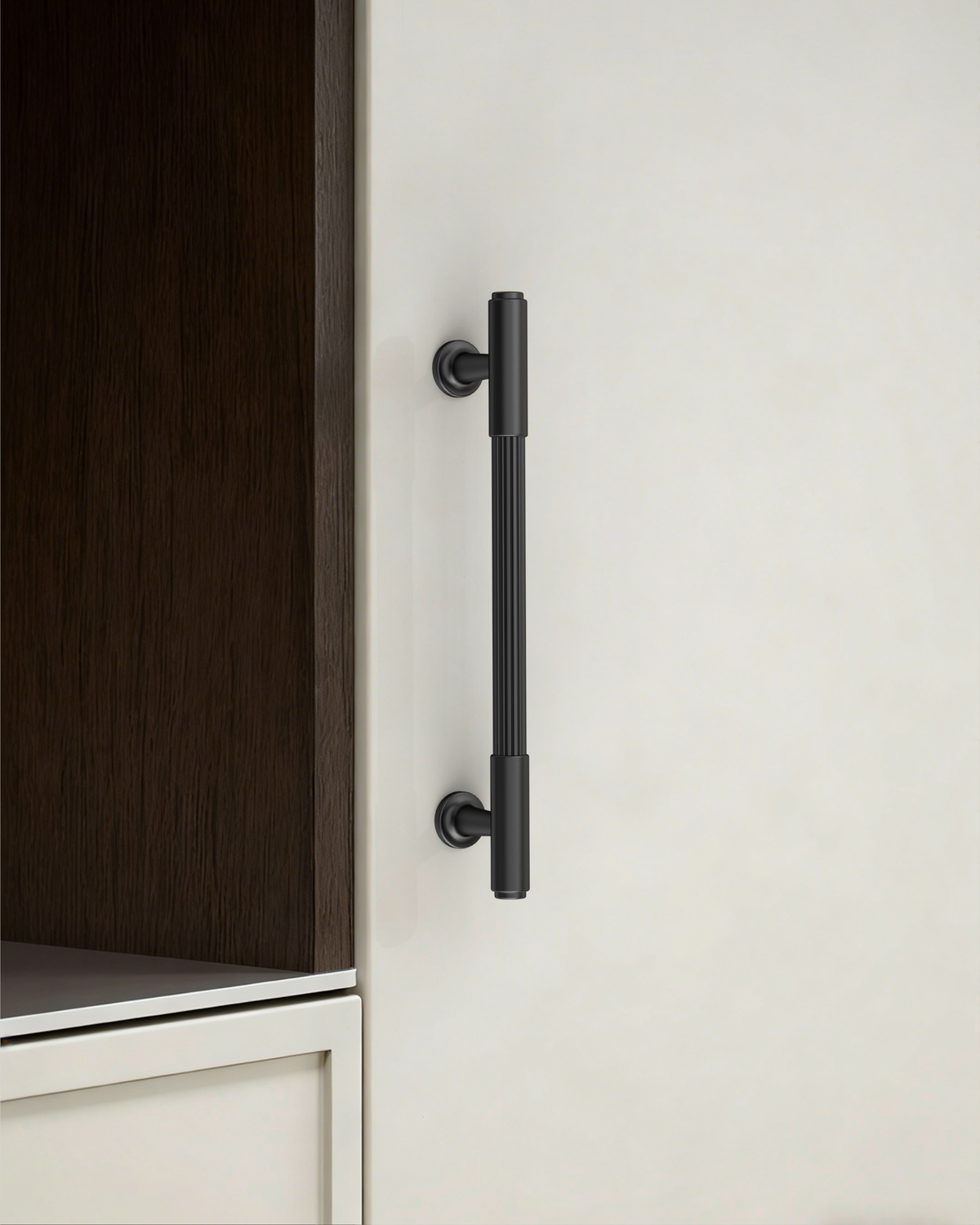DESIGN2304 Brushed Satin Nickel Cabinet Pulls | Modern Retro Reeded Bar Handles for Kitchen Drawers,  5"