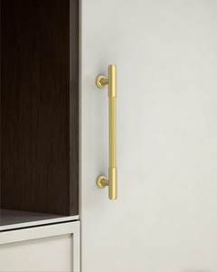 DESIGN2304 Brushed Satin Nickel Cabinet Pulls | Modern Retro Reeded Bar Handles for Kitchen Drawers,  5"