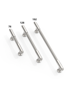 DESIGN2304 Brushed Satin Nickel Cabinet Pulls | Modern Retro Reeded Bar Handles for Kitchen Drawers,  5"