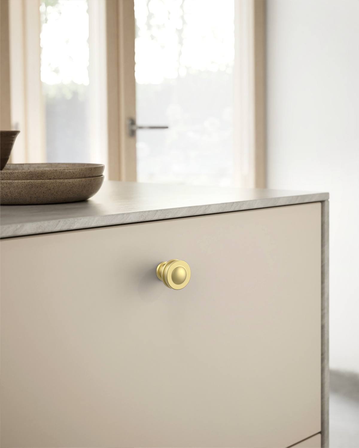 DESIGN2317 Modern Organic Champagne Bronze Cabinet Knobs | Solid Metal Drawer Handles