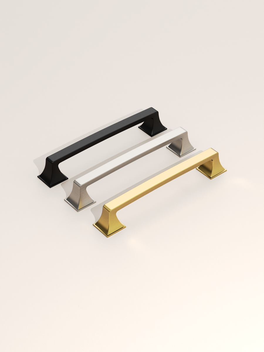 DESIGN2461 Matte Black Solid Metal Transitional Arch Pull for Kitchen & Bath | 3-3/4" Cabinet Handles