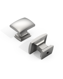 DESIGN2828 Solid Metal Cushion Square Knob for Luxury Kitchens (Matte Black)