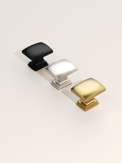 DESIGN2828 Solid Metal Cushion Square Knob for Luxury Kitchens (Matte Black)