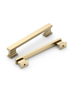 DESIGN2891 Brushed Gold Rectangular Cabinet Handles - Heavy-Duty Modern Kitchen Hardware | 5" Pulls