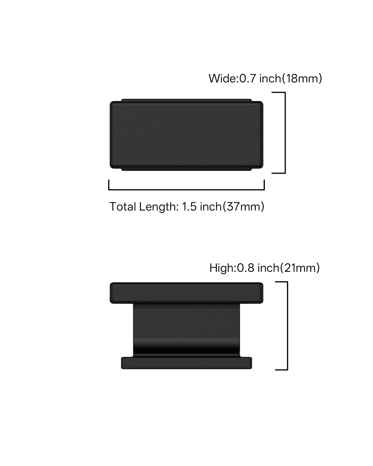 DESIGN2891 Solid Metal Square Cabinet Knobs for Modern Kitchen | 1.5" Length, Matte Black