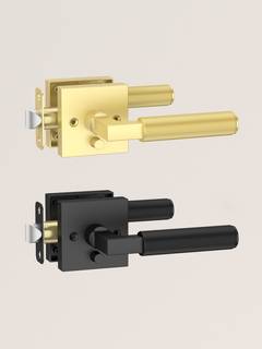 ZR01-098A Satin Champagne Bronze Door Levers, Knurled Square Rosette | Privacy, Passage, Dummy
