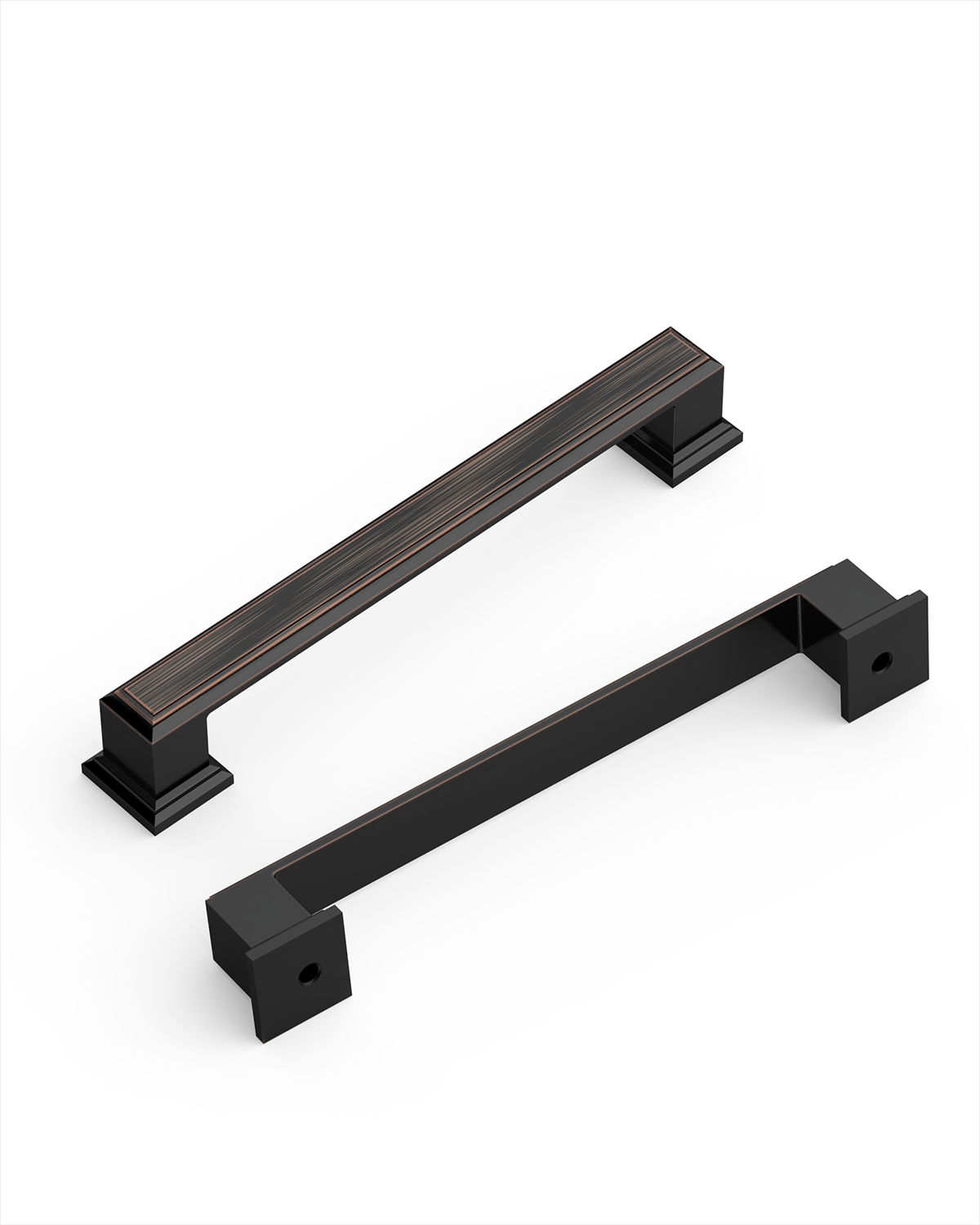DESIGN2044 Heavy-Duty Transitional Handles for White Cabinets & Shaker Drawers | 3-3/4" Cabinet Pulls, Brushed Gold