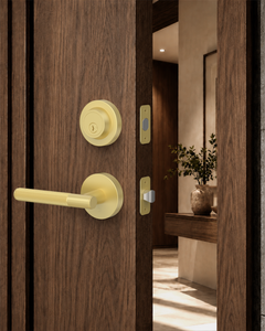 Z002-124A Matte Black Front Door Lock Set with Deadbolt – Rich Minimalist Knurled Entry Lever Combo