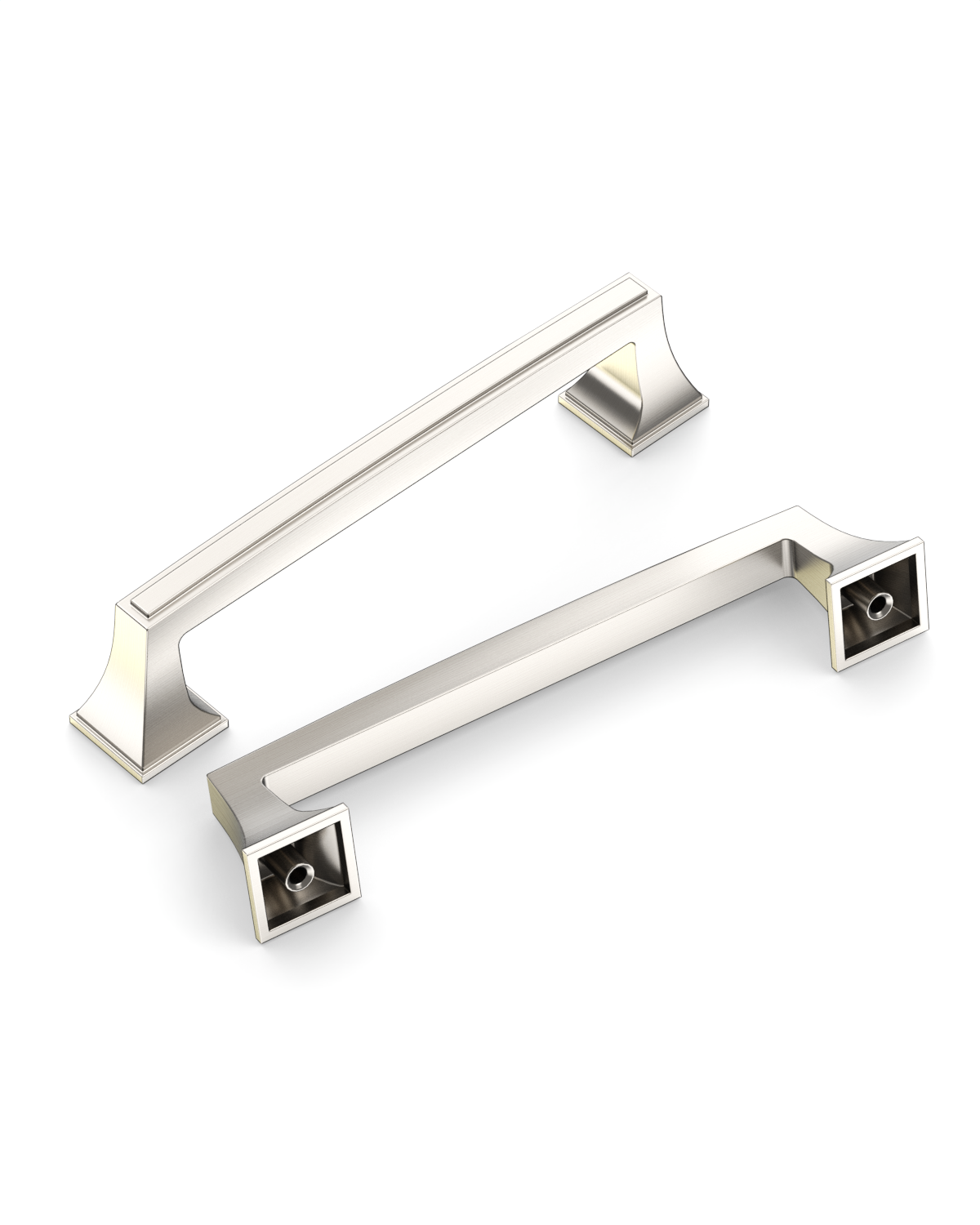 DESIGN3067 Recessed Flat Bar Pull for Luxury Kitchens (5", Brushed Satin Nickel)