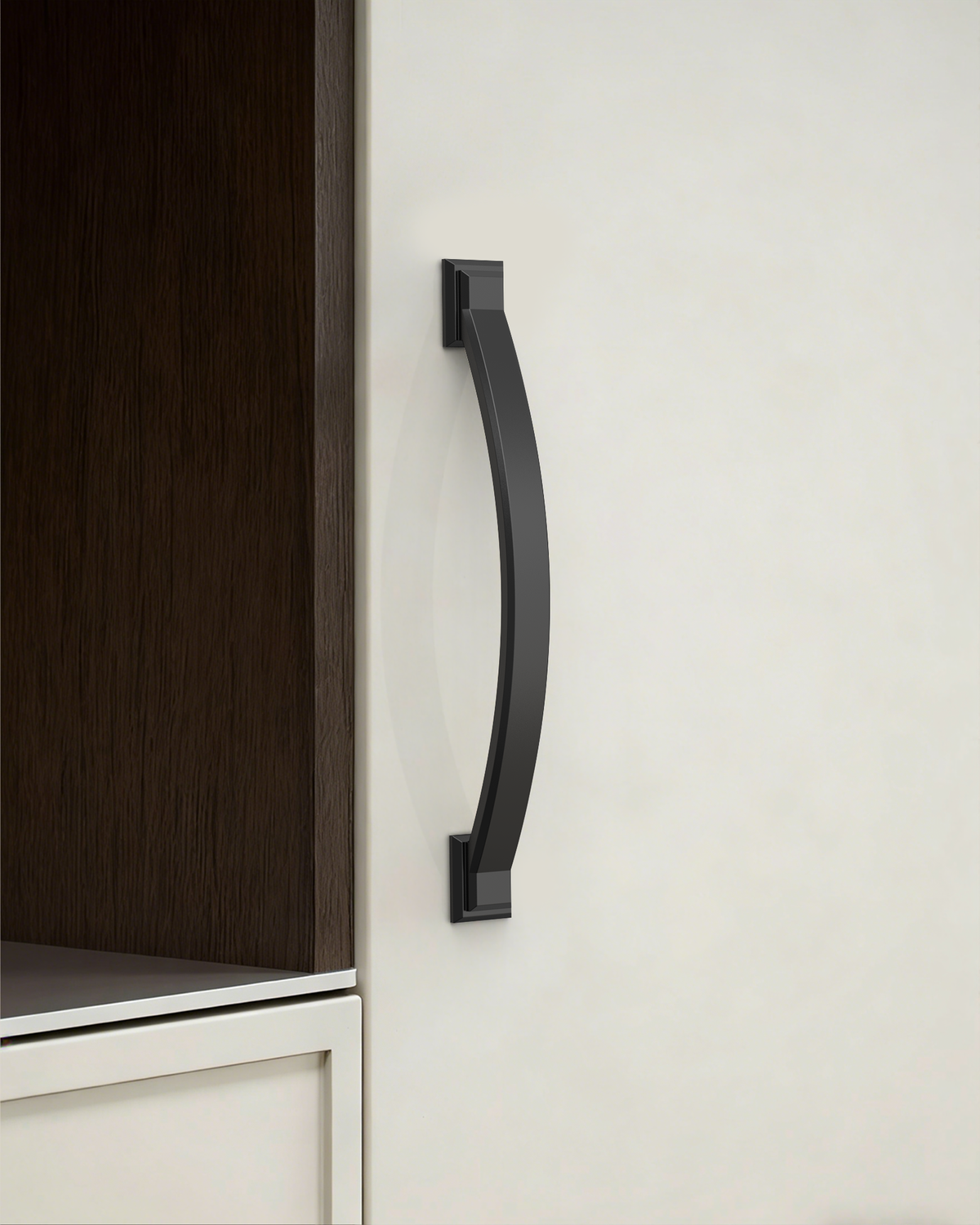 DESIGN3150 Transitional Brushed Gold Cabinet Pulls – Stepped Base Arched Handles for Kitchen Cabinets
