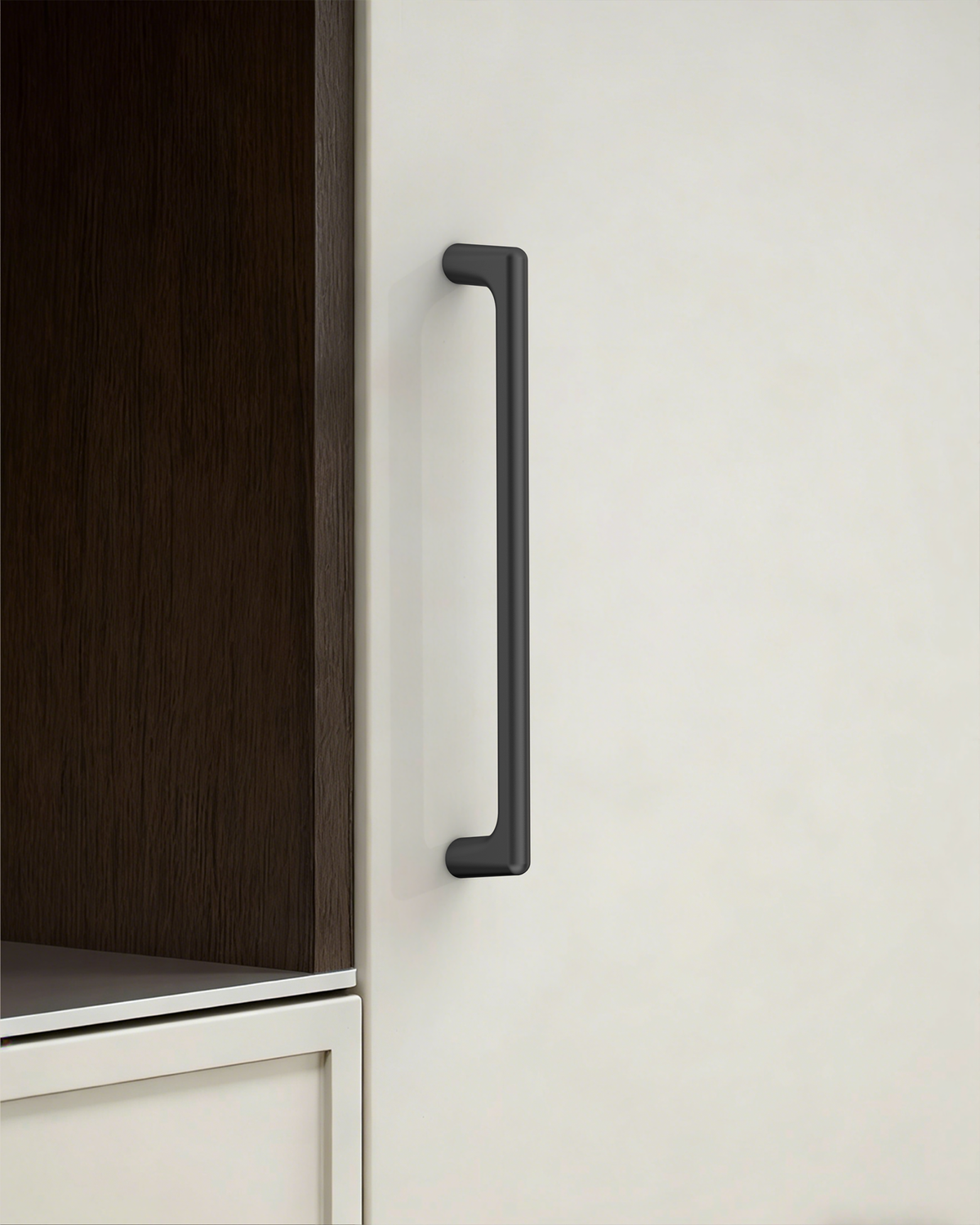 DESIGN3307 Solid Metal Modern Linear Pull for Tall Cabinets | 10" Cabinet Handle, Matte Black