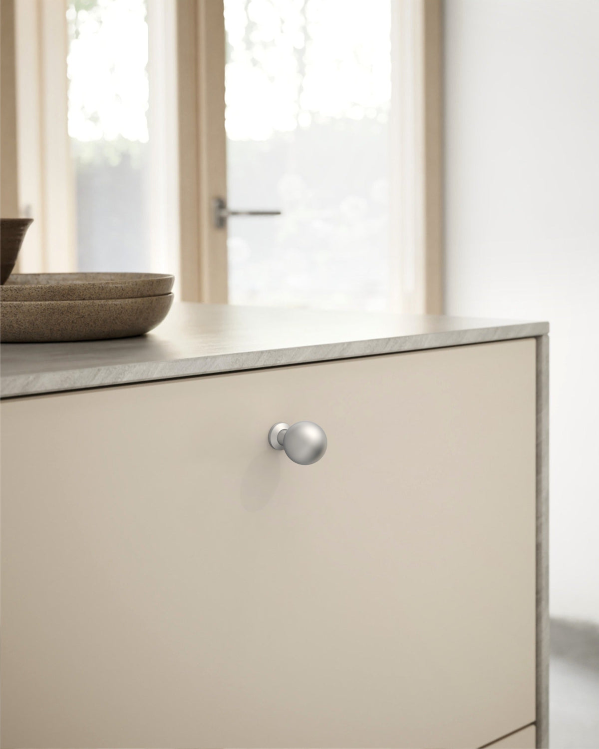 DESIGN3307 Modern Ball Knobs - Heavy-Duty Dresser & Cabinet Hardware | 0.86inch, Champagne Bronze