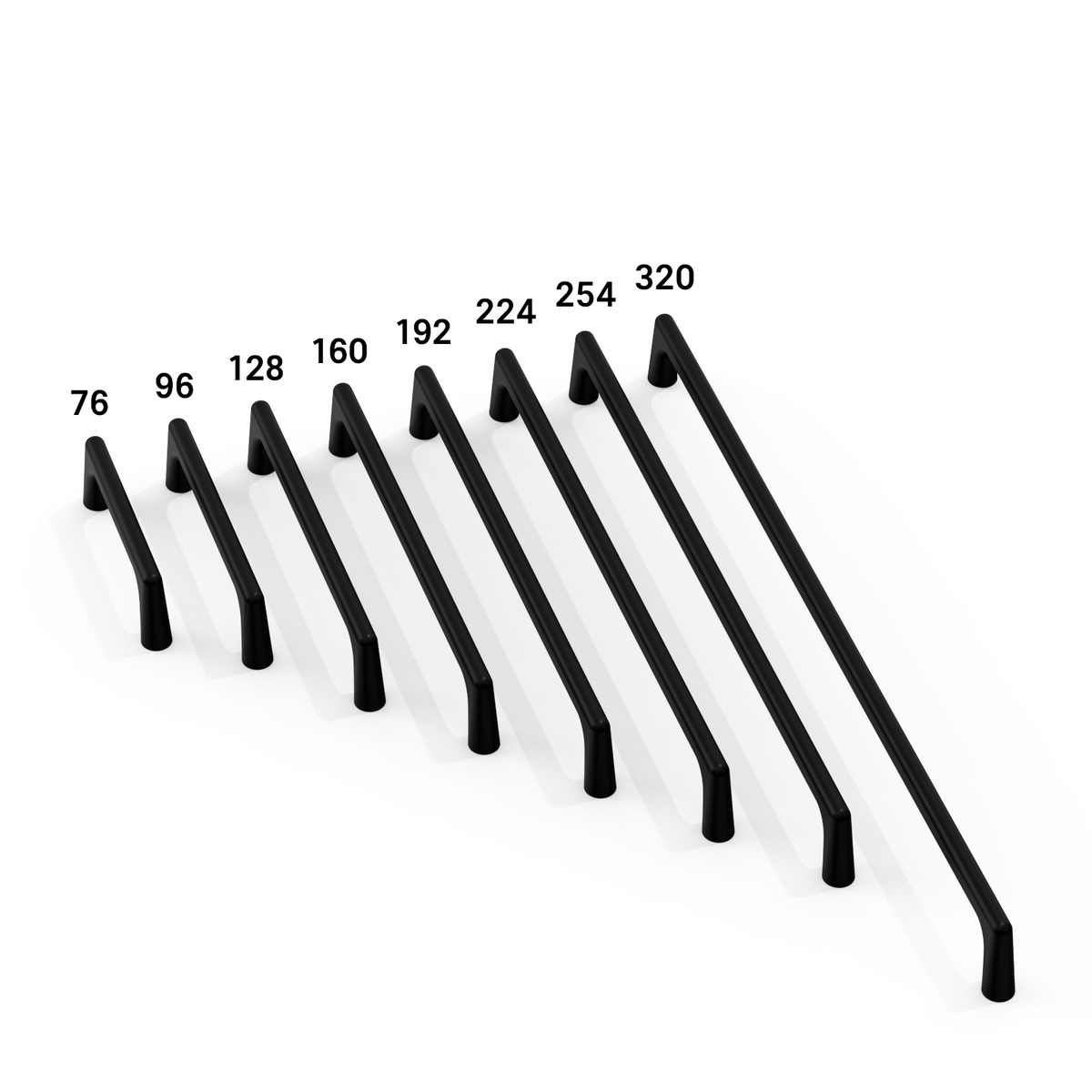 DESIGN3307 Solid Metal Modern Linear Pull for Tall Cabinets | 10" Cabinet Handle, Matte Black