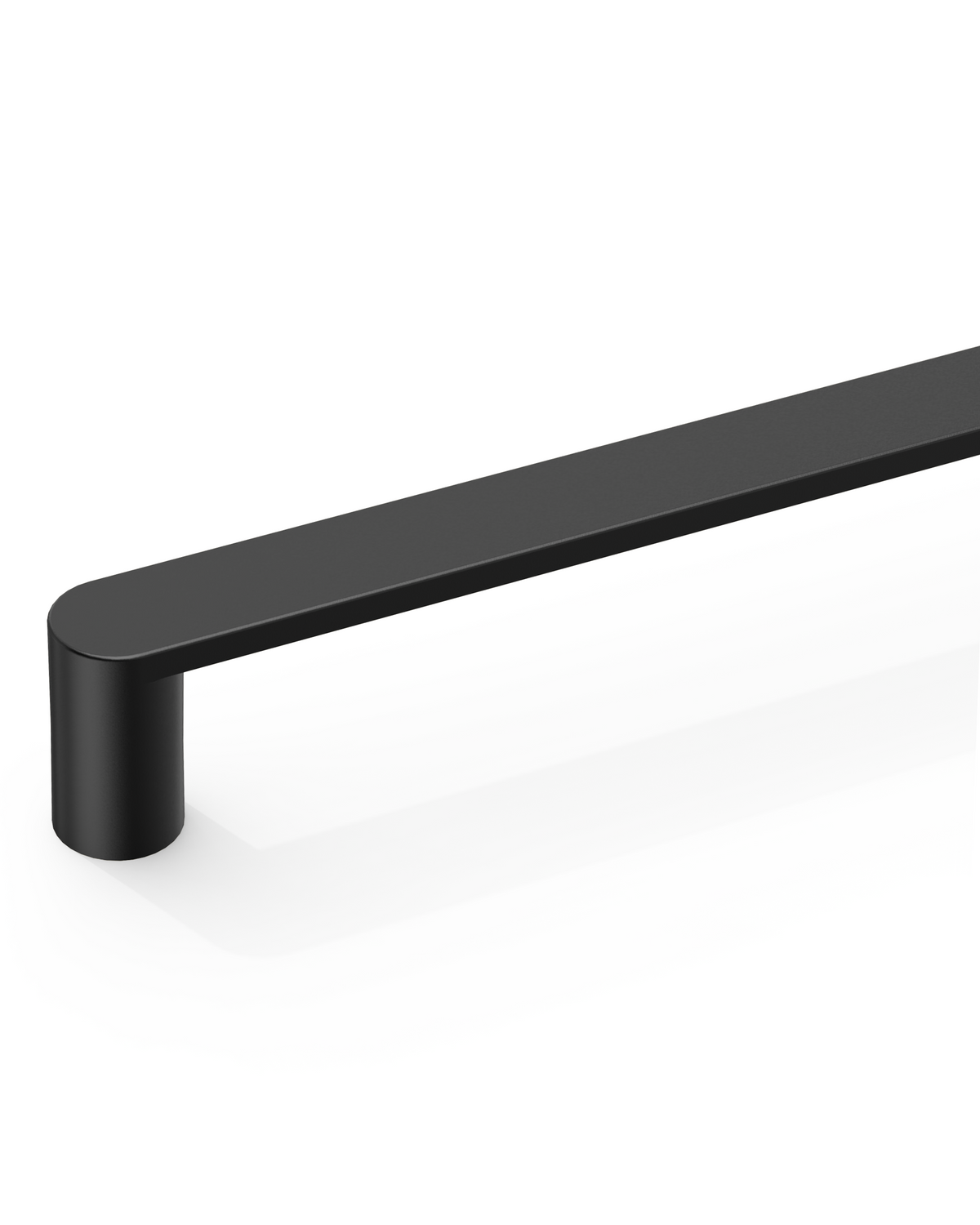 DESIGN3644 Minimalist Flat Top D-Bar Pull | Oak Wood & White Shaker Cabinets (Matte Black)